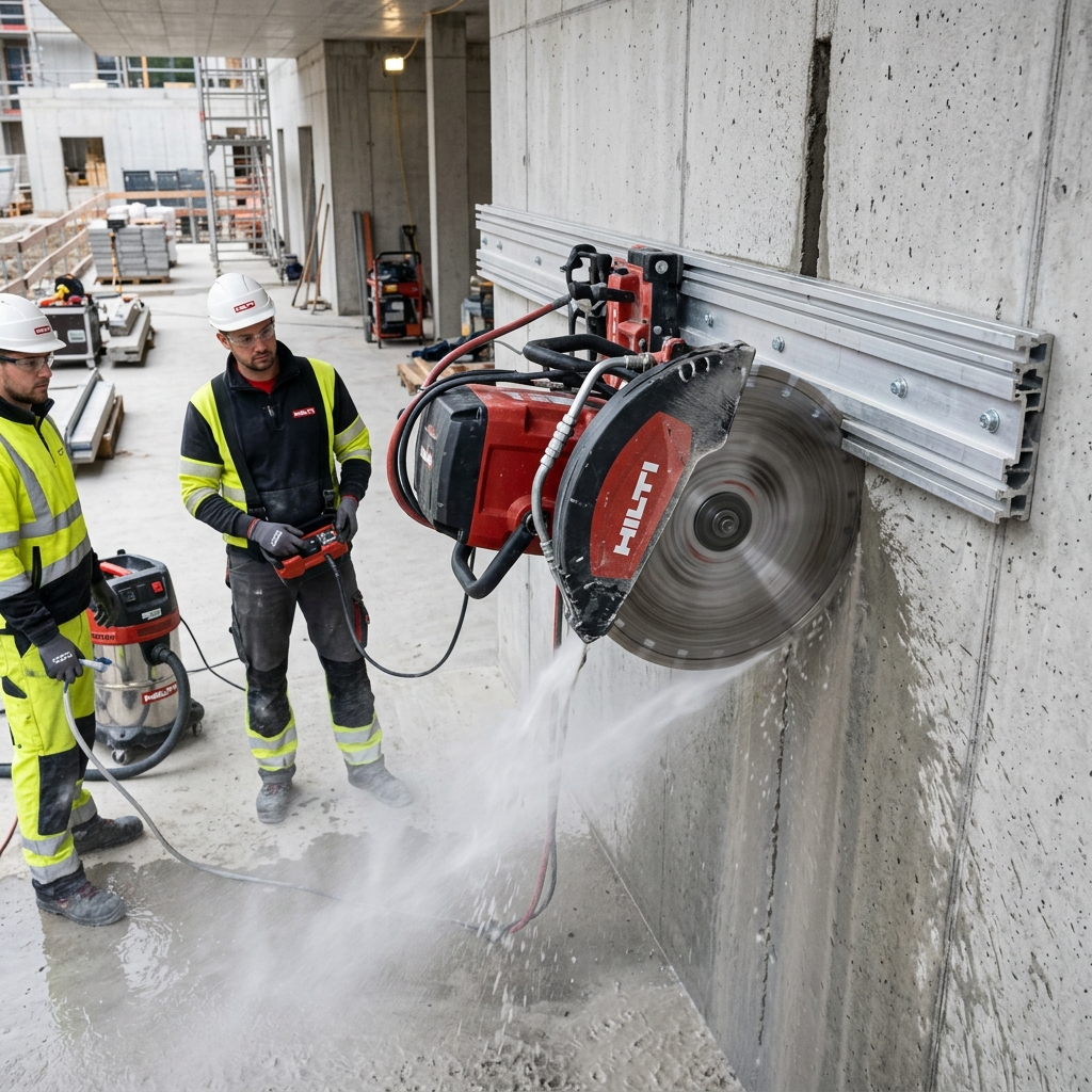 Track Wall Concrete Sawing