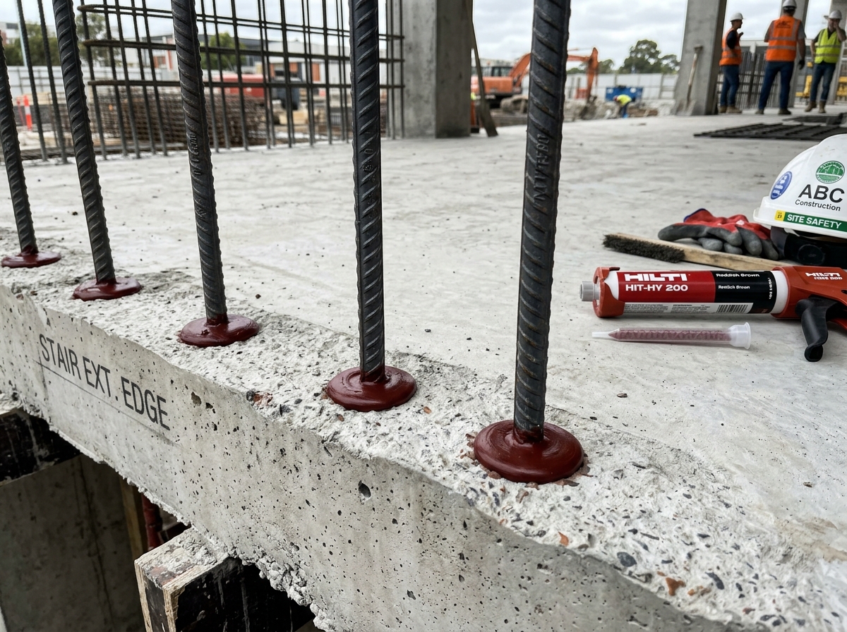 Staircase extension rebaring